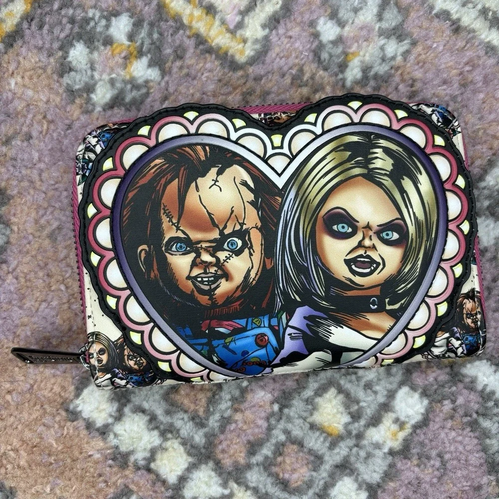 Loungefly Mini Backpack Wallet Set Chucky Bride  Tiffany Tattoo Design Heart